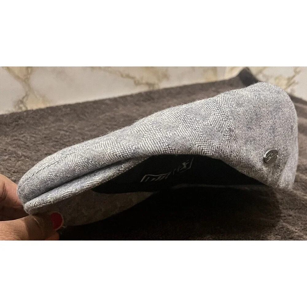 Bailey of Hollywood Flat Cap XL 61cm Gray Plaid Ivy Driving Golf Wool Blend Hat